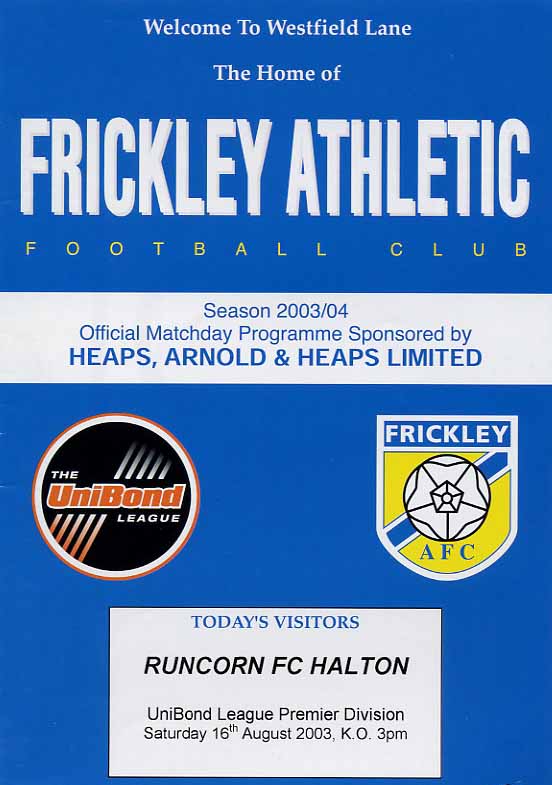 Frickley Athletic Programme